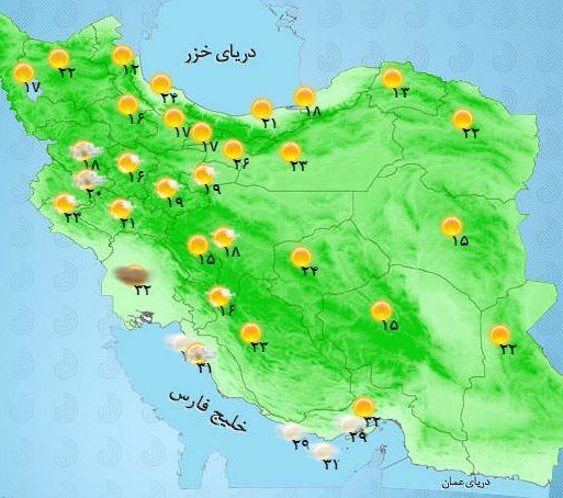 آخرین وضعیت آب و هوای مازندران و کشور+عکس